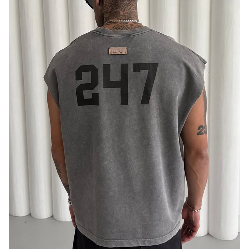 Custom Acid Wash Sleeveless T-Shirt